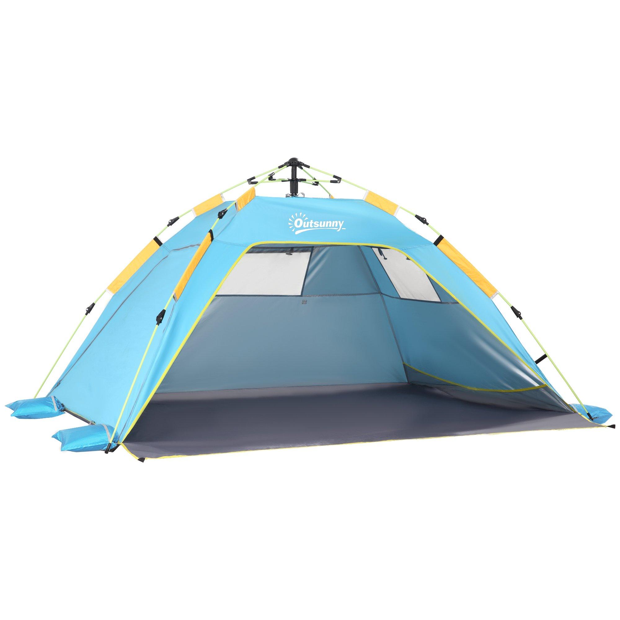 2 Man Pop-up Beach Tent Sun Shade Shelter Hut with Windows Door